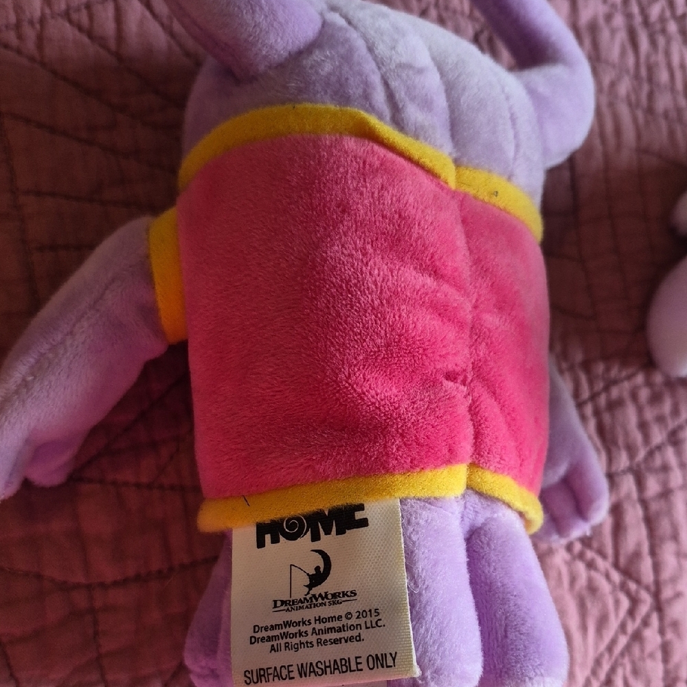 Dreamworks Purple Alien with Pink and Yellow Vest Plush - Picture 2 of 4